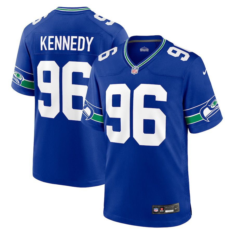Men Seattle Seahawks 96 Cortez Kennedy Nike Royal Throwback Retired Player Game NFL Jersey